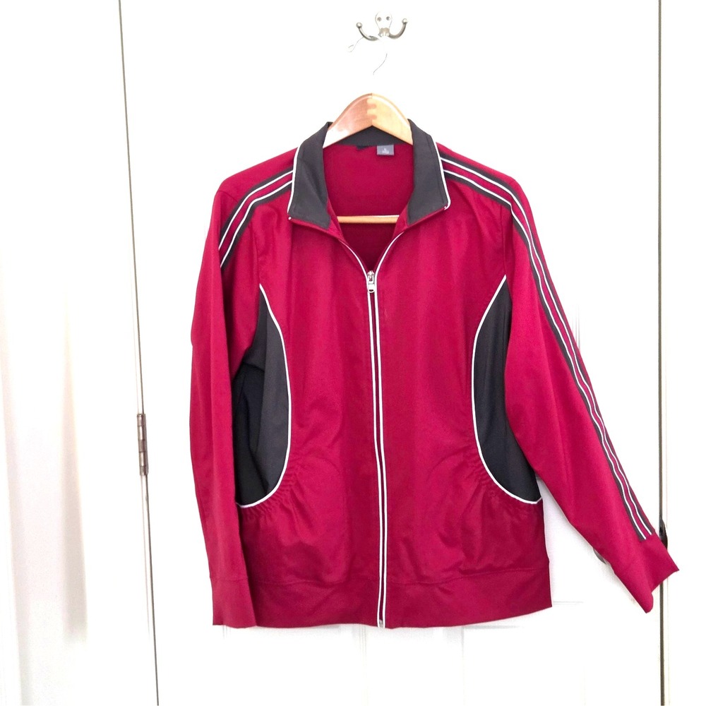 Women's‎ Jogging Jacket Full Zipper Cranberry Size XL